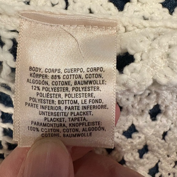 Anthropologie Knitted and Knotted open sweater vest crochet top cream S - Picture 5 of 5